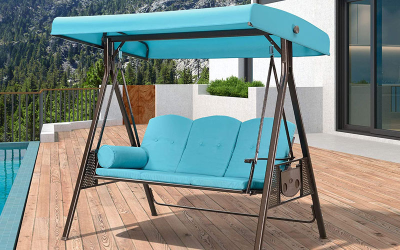 3 Person Patio Swings With Canopy